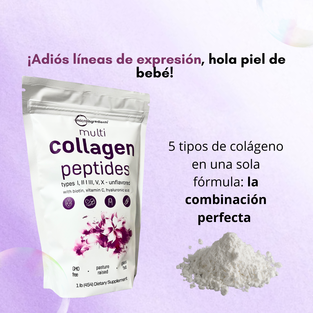 COLÁGENO Multi Collagen Peptides 1 lb + 10 recetas GRATIS para tomarlo al completar tu compra